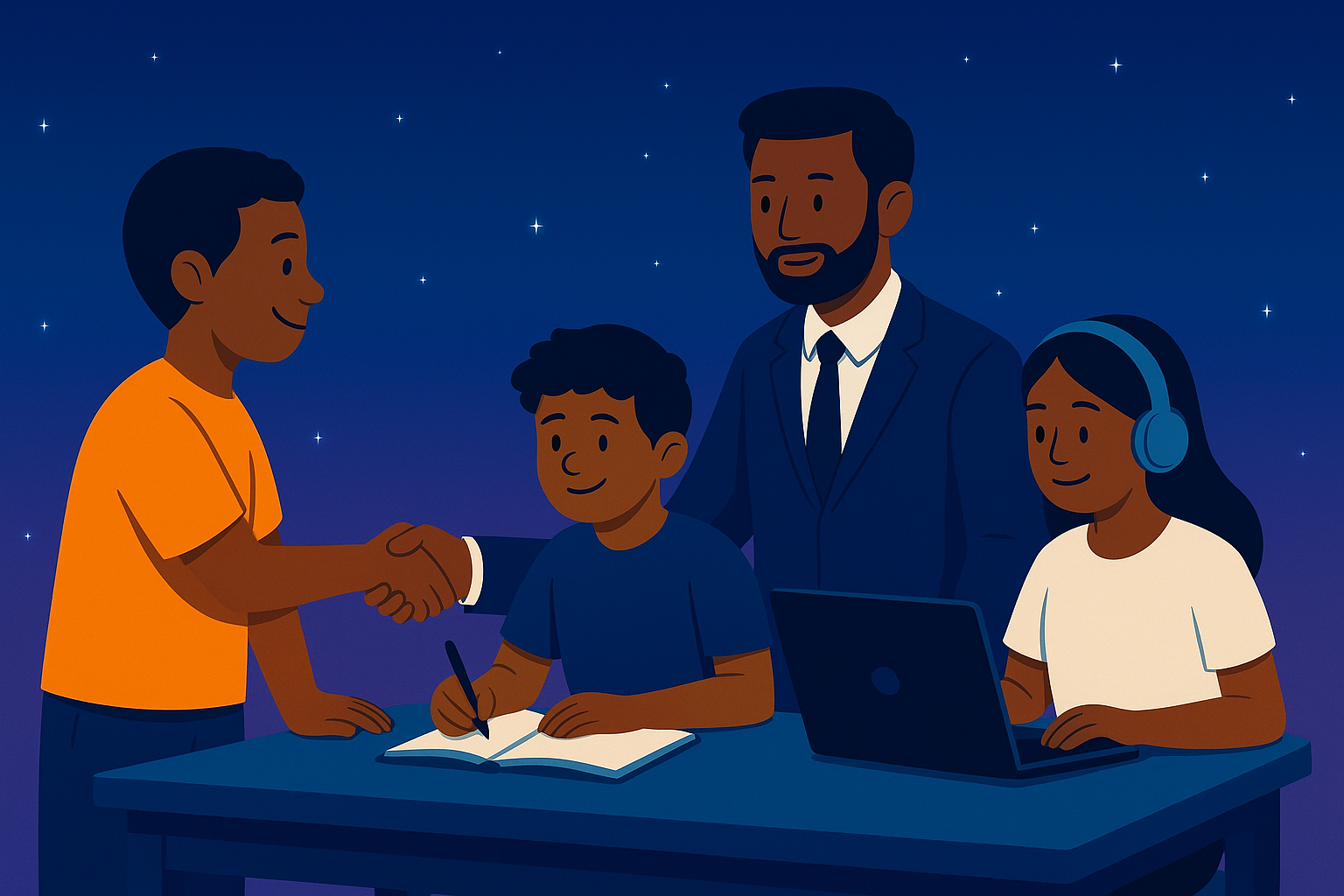 Kids with business mentors